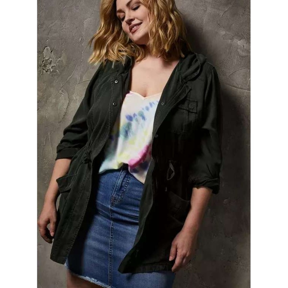 Green Tencel Anorak‎